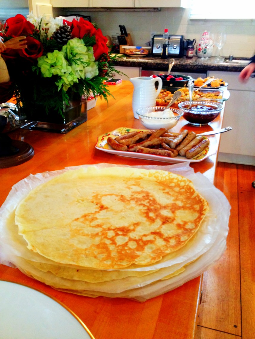 Jones tradition: Swedish pancakes from our homeland. Call them Crepe's and you're forever banished.