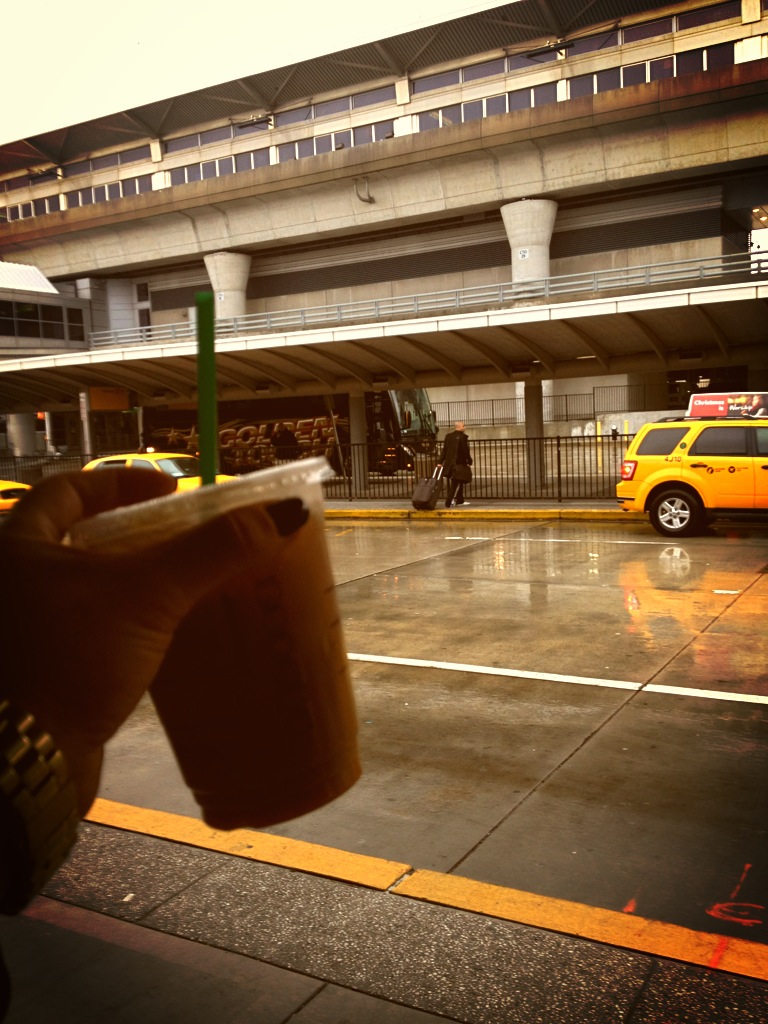 Rain or shine, skinny hazelnut latte all the time.